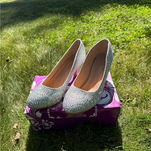 Glittering Silver Heels